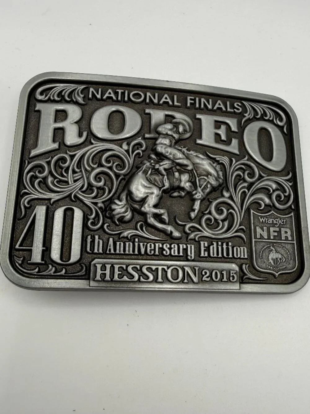 Vintage 2015 Hesston National Finals Rodeo Belt Buckle